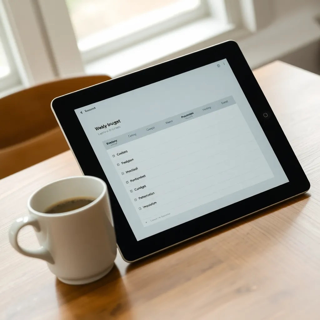 Persoon die budget plant aan bureau met laptop en notitieblok